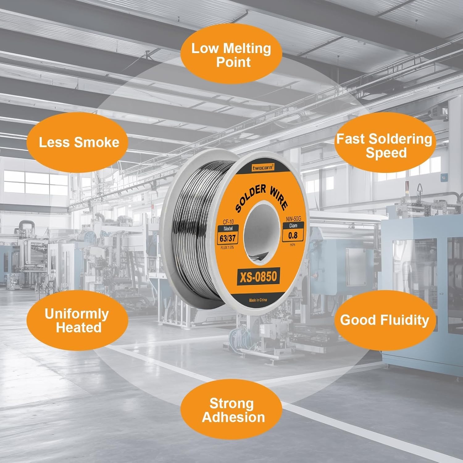 63/37 Solder Wire High Purity No-Wash Tin-Lead Rosin Cored Wire with 1.8% Flux