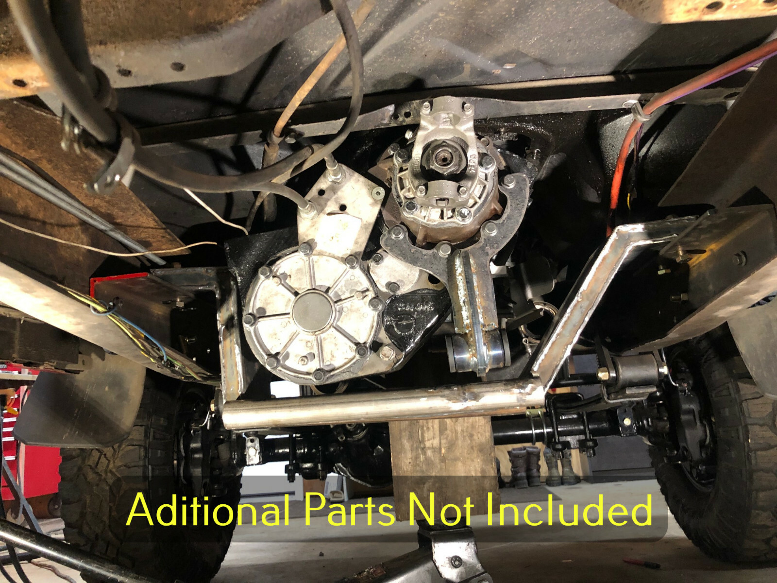 Ford NP205 transfer case rear output support mount bracket custom application