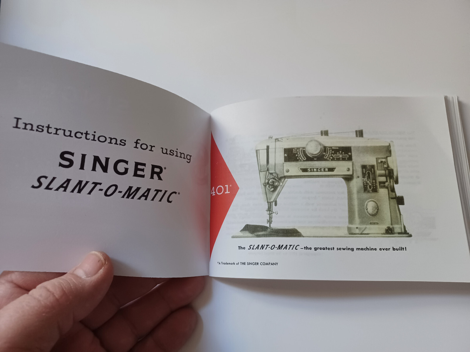 Singer 401 Slant-0-Matic Sewing Machine Manual (401A) 4.25" x 6" Reproduction