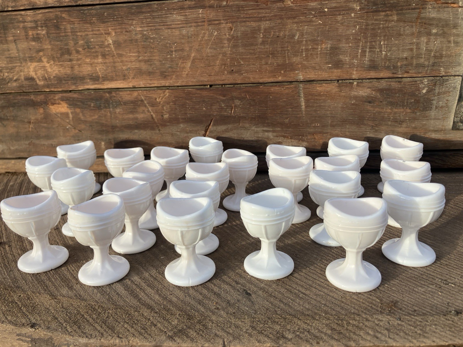Vintage Milk Glass Slag Eye Wash LOT OF 24 Apothecary Medical