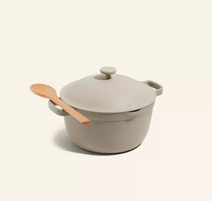 Perfect Pot 5.5 Qt by Our Place w Beechwood Spoon-Steam Gris Chaude Pale READ DE