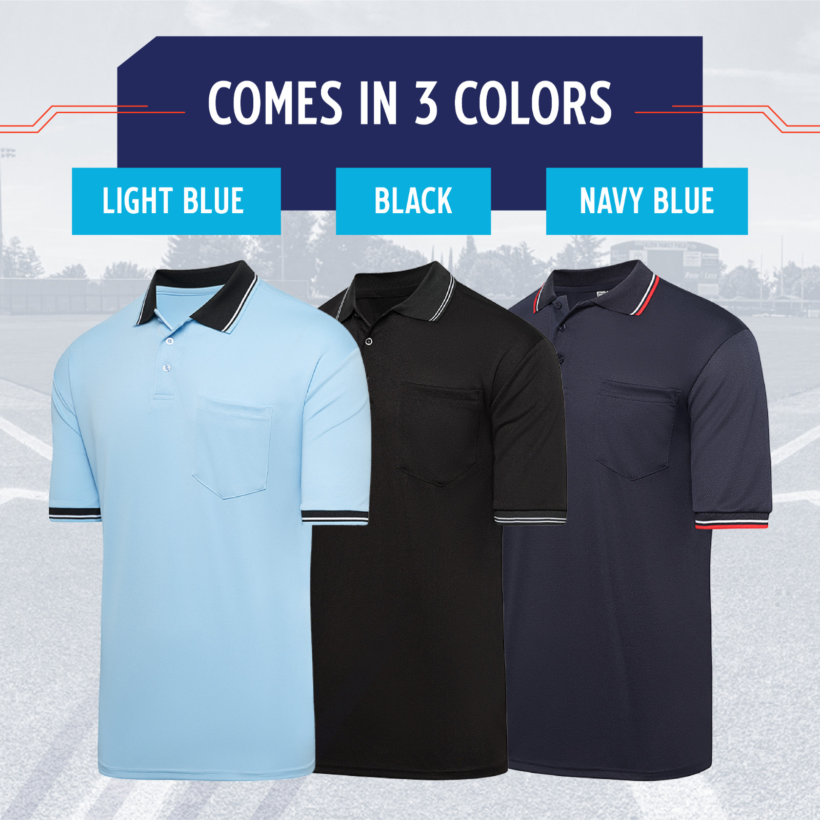 Murray Sporting Goods Light Blue Short Sleeve Baseball and Softball Umpire Shirt