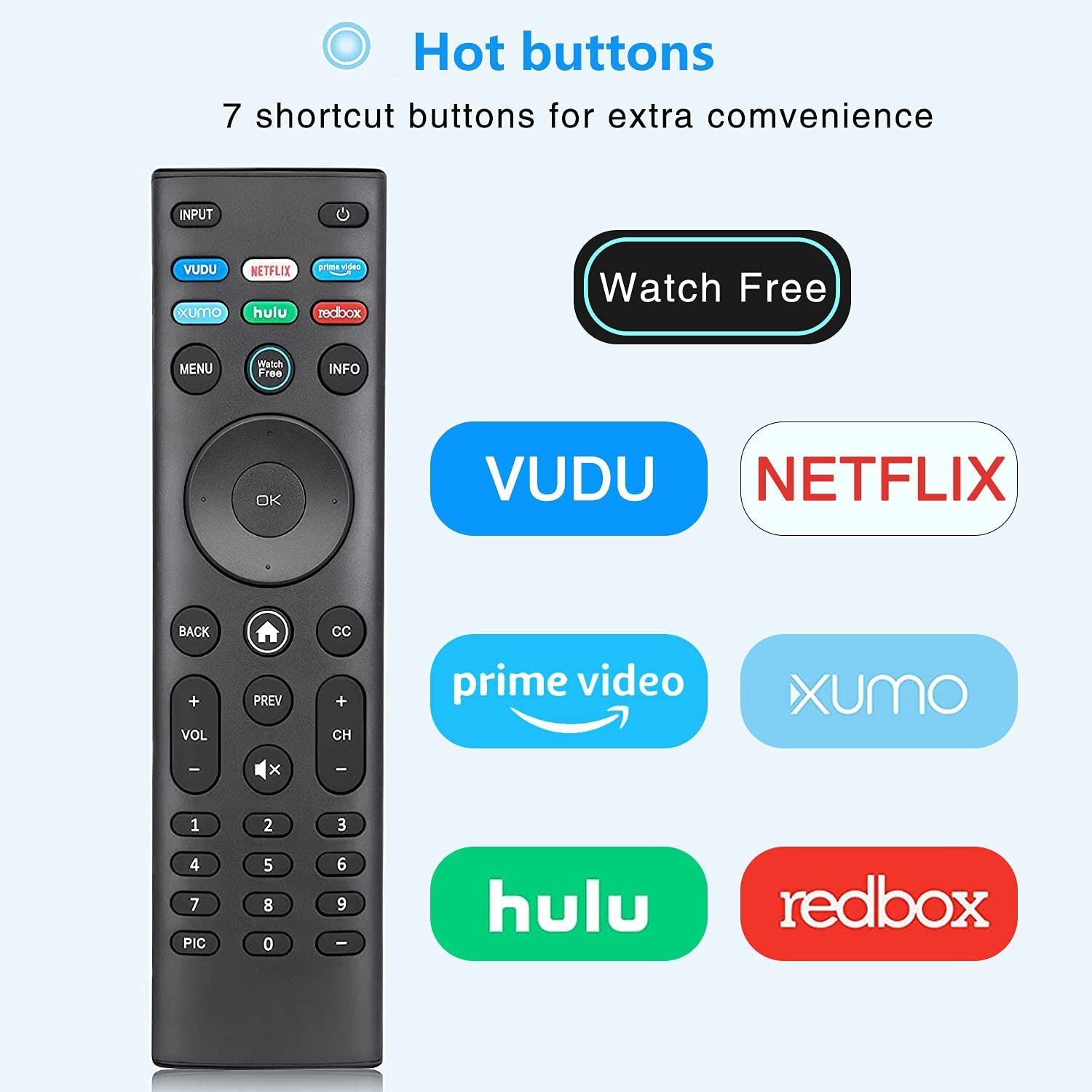 NEW Universal Remote Control For Vizio XRT140 136 260 270 Smart TV D E M P V PX