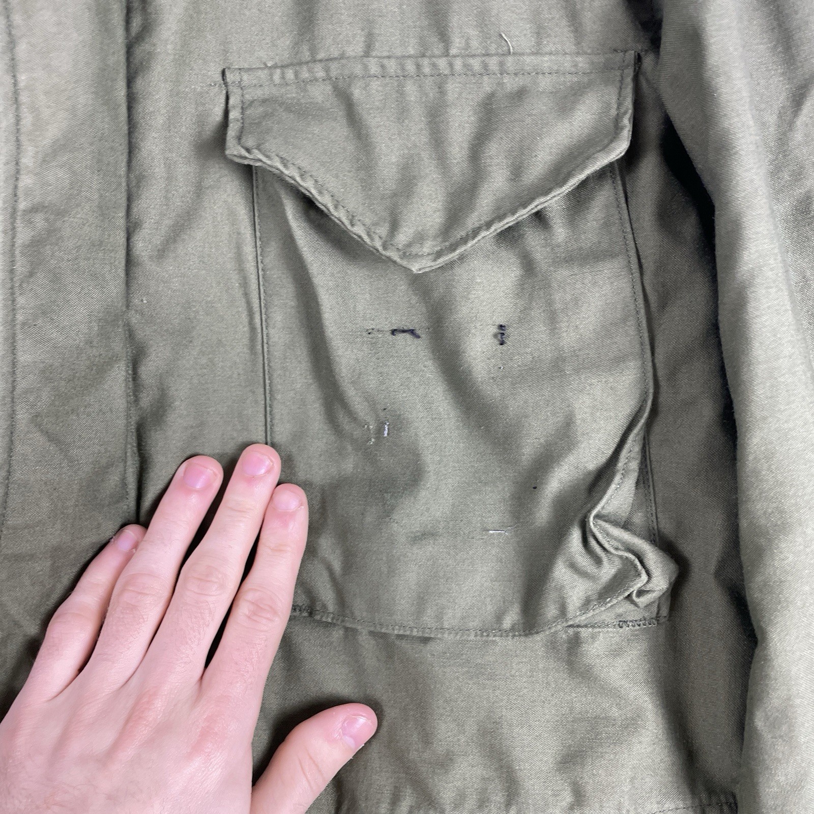 VTG 80s Coat Cold Weather Field OG107 US Military Issue Jacket Mens Medium