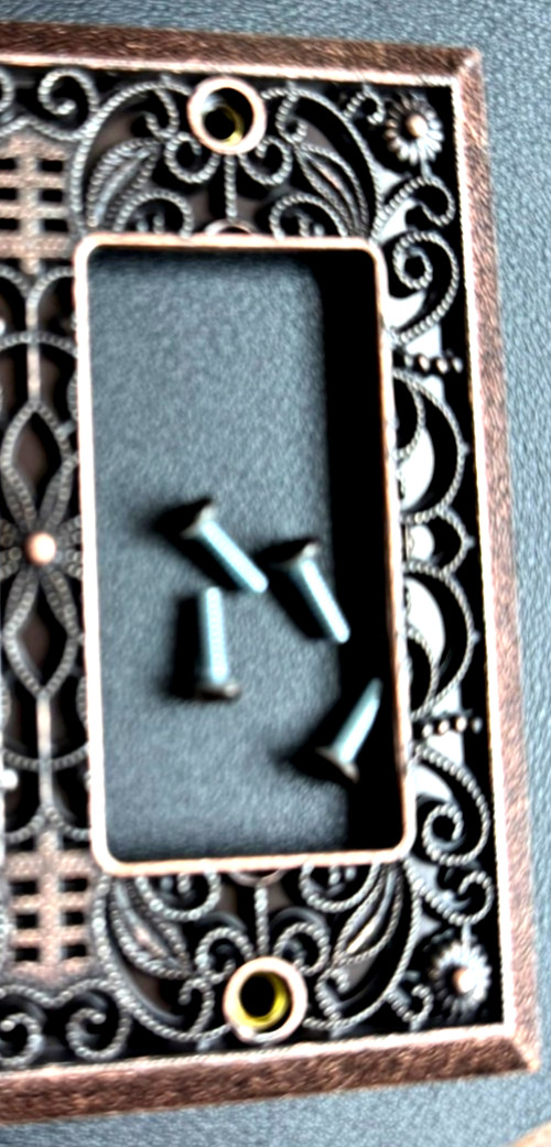 2: ANTIQUE Bronze Filigree Metal Outlet Light Switch Plate Cover Wall Rocker