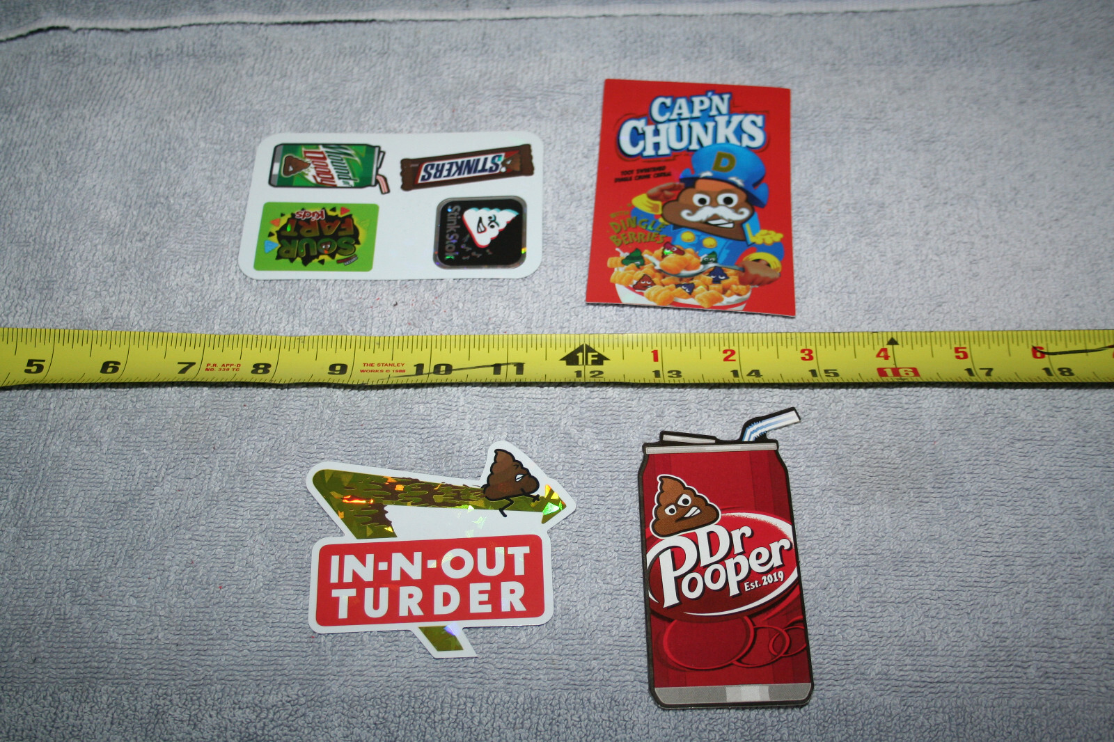 Junk Food Doody Stickers Set Of 20 Series 1&5 -Poop Emoji -Novelty food parody