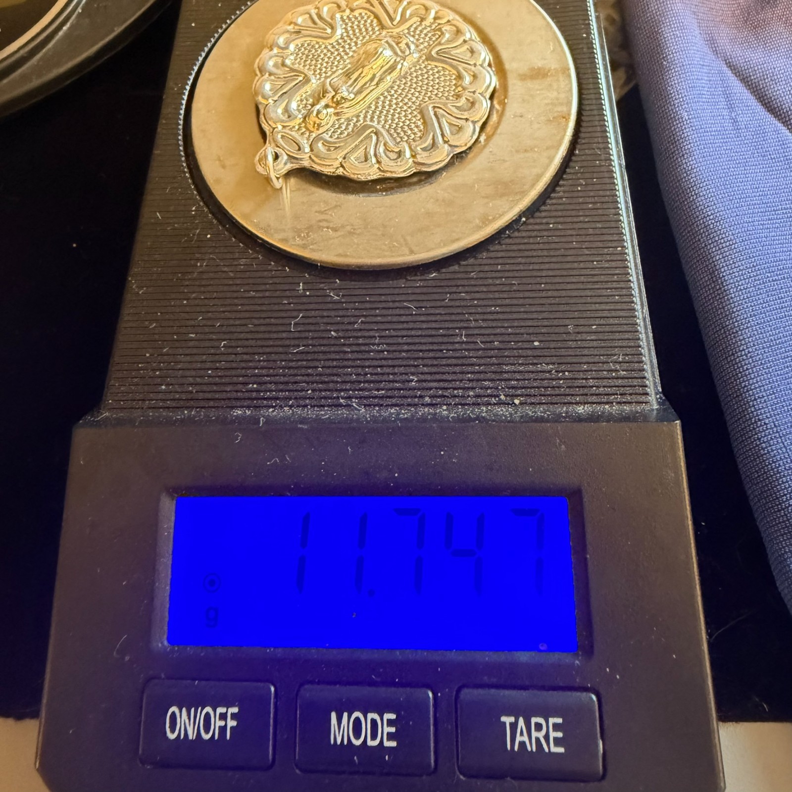 Large 43mm Blessed Virgin Mary Sterling Silver Medallion Pendant FRANCE 11.7g