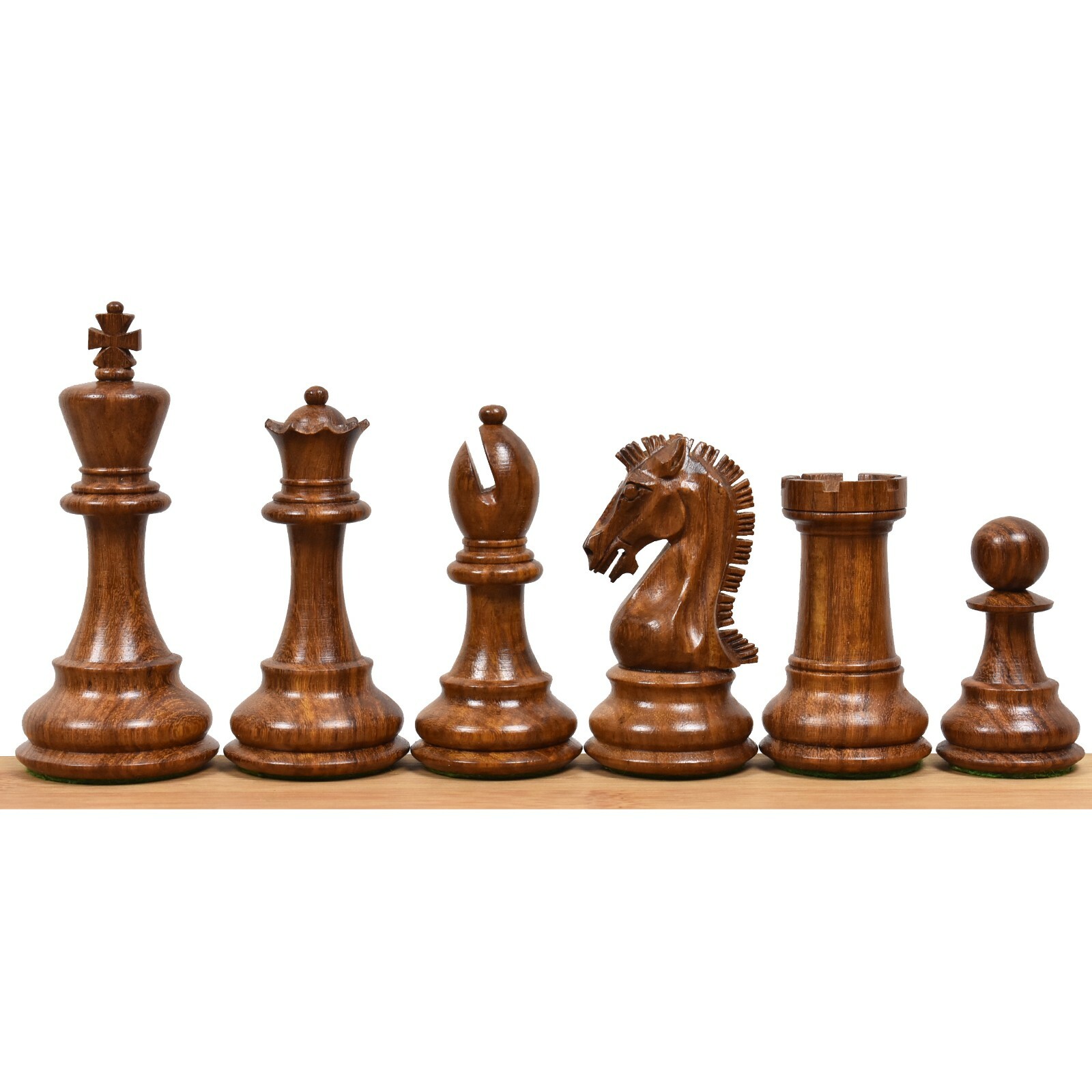 3.9" Craftsman Knight Staunton Chess Pieces Only set - Double Weighted Sheesham