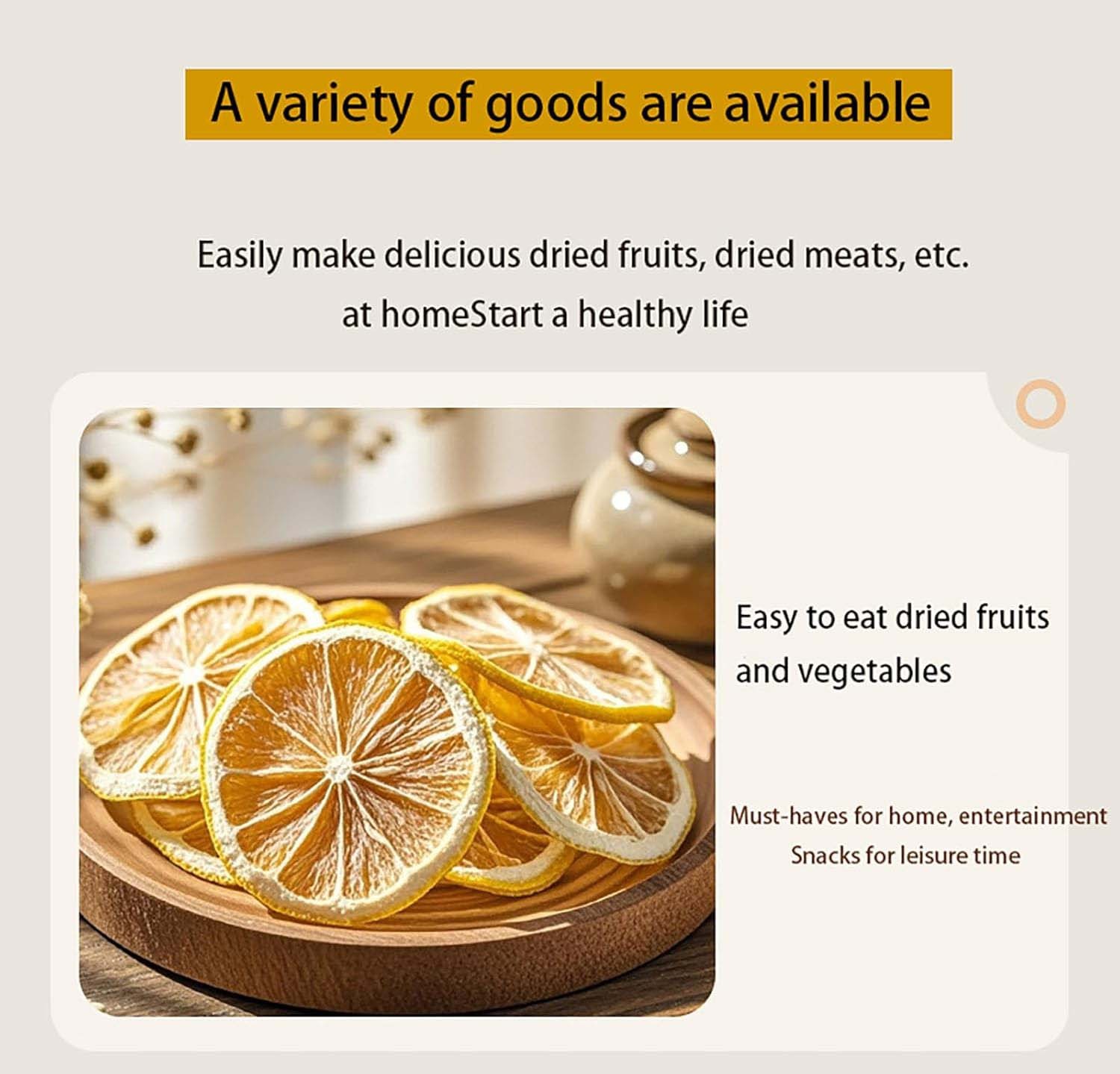 5-Trays Food Dehydrator Machine Adjustable Temperature for Jerky/Fruit/Vegetable