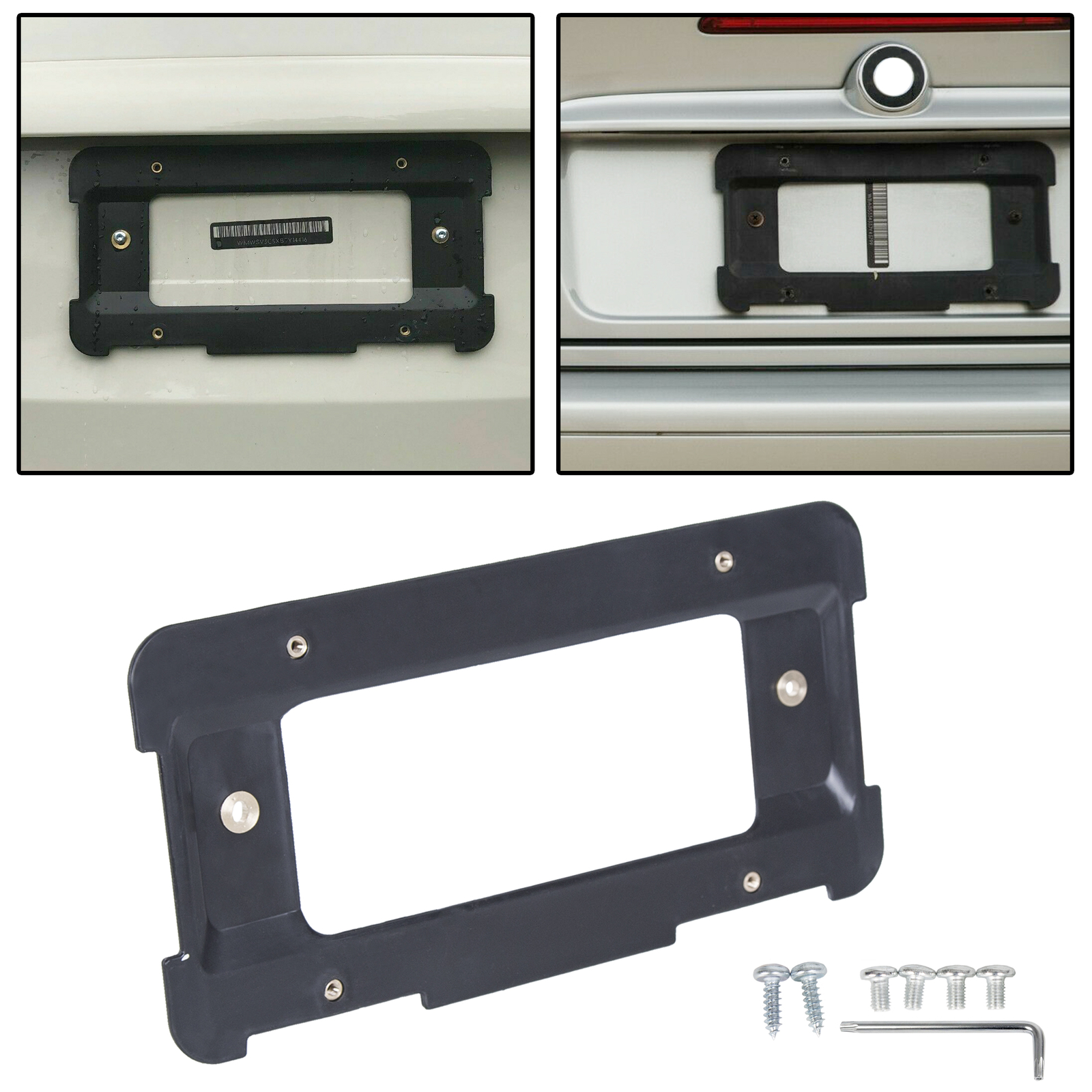 Rear License Plate Mount Frame Holder Bumper Bracket for BMW + 6 SCREWS