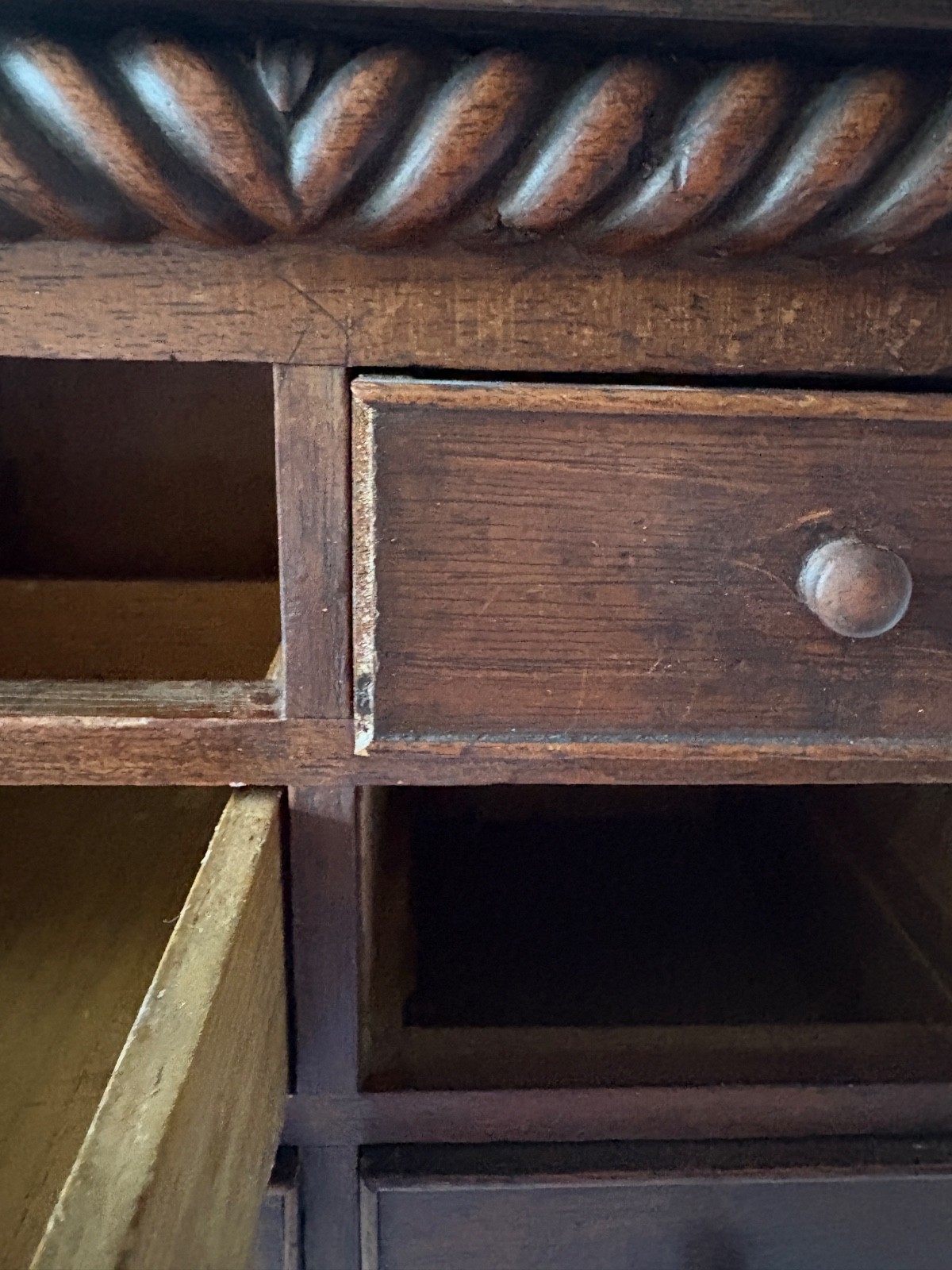 Antique Table Top Walnut Hand Dovetailed Dresser/Salesman Sample/Apprentice