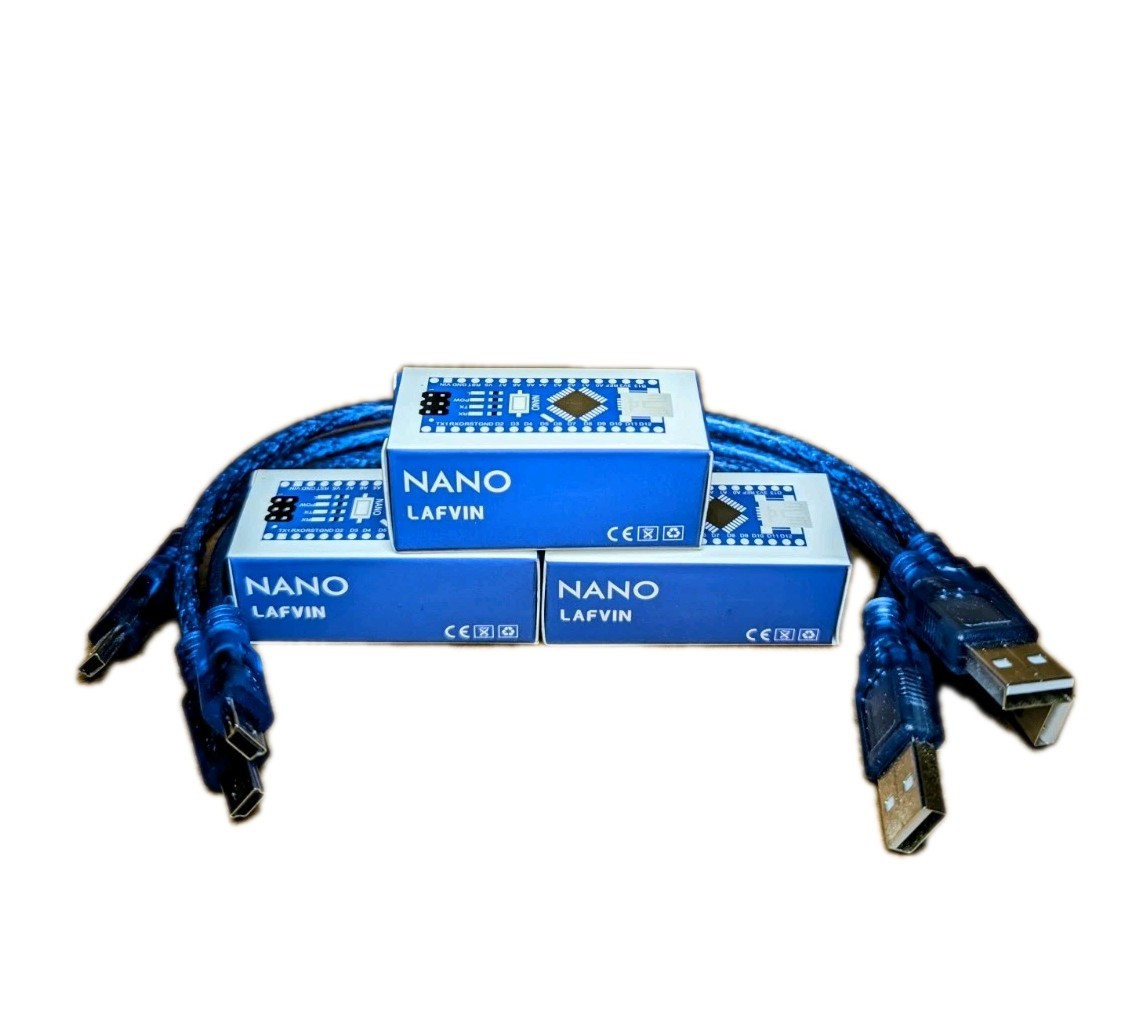 3-pack Lafvin Nano V3.0 Nano Micro-Controller + USB cables (Arduino Compatible)