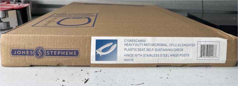 Commercial Heavy Duty Toilet Seat, White, Check Hinge, Elongated, no Cover