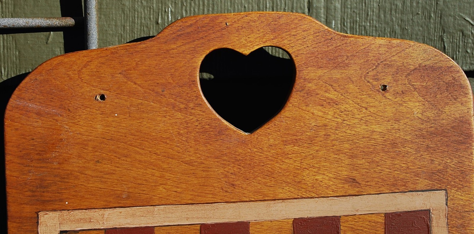 Antique PRIMITIVE HANDMADE Wood Checkerboard Original Paint Game Board 14"