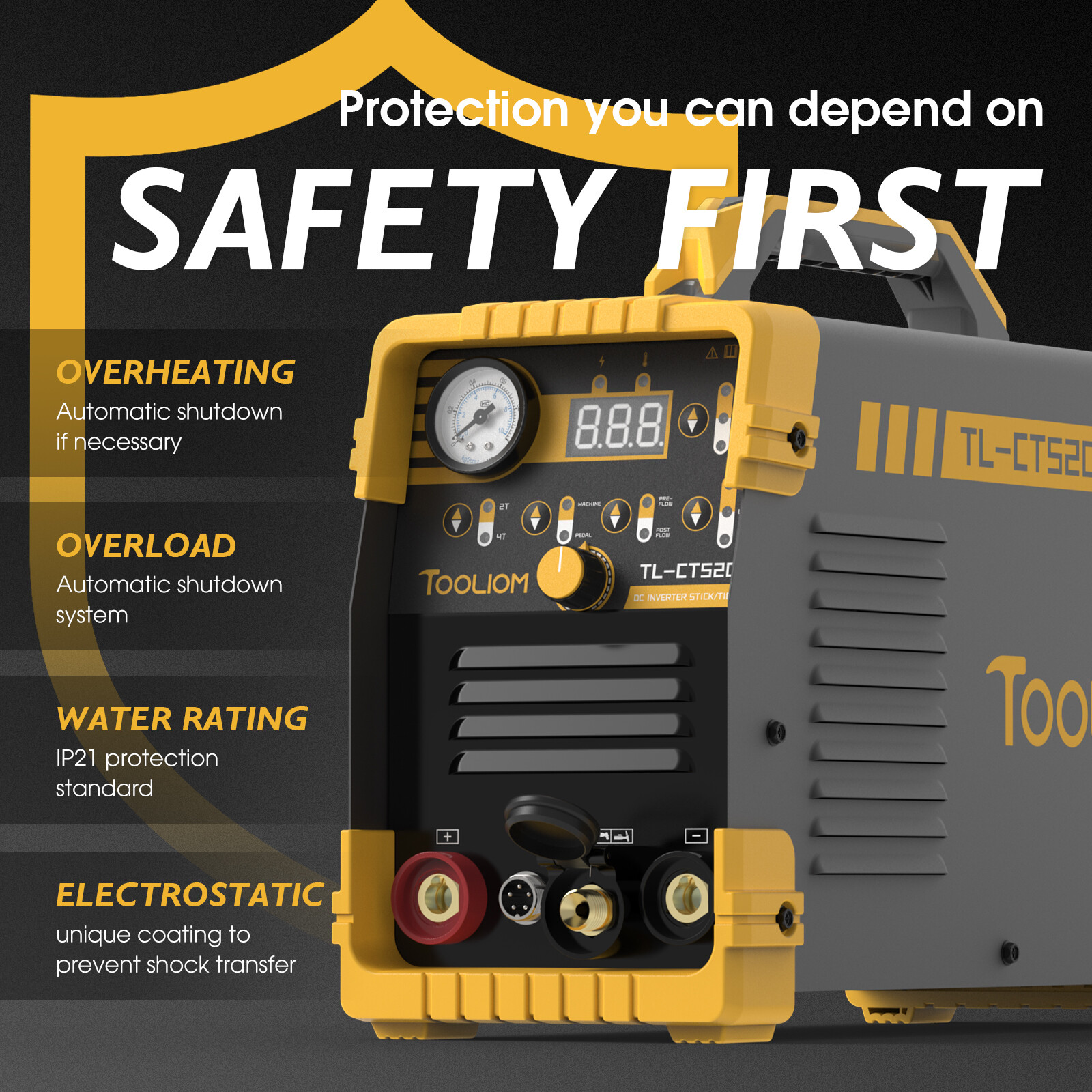 3 in 1 CUT/TIG/MMA Welder 50A Air Plasma Cutter 200A TIG&Stick Welding Machine