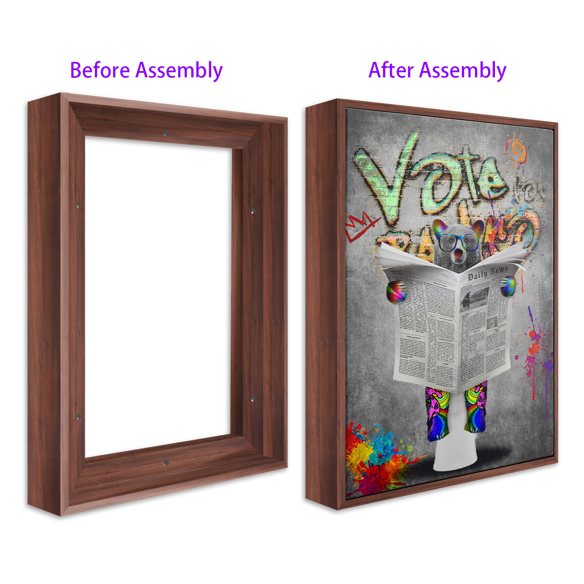 Canvas Floating Frame Wood-Look Floater Frames for Canvas Paintings Frame Decor