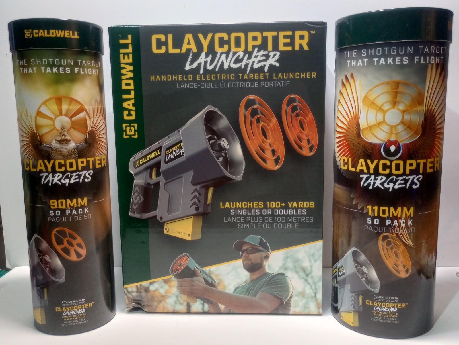 Caldwell Claycopter Handheld Electric  Target Launcher with 100 Targets
