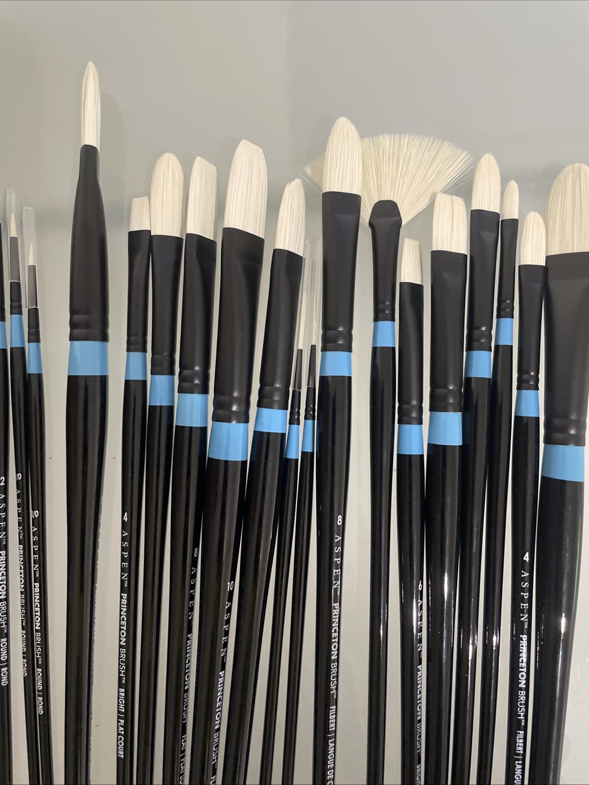 LOT OF 49 - Princeton Aspen Long Handle Oil Acrylic Synthetic Paint Brushes