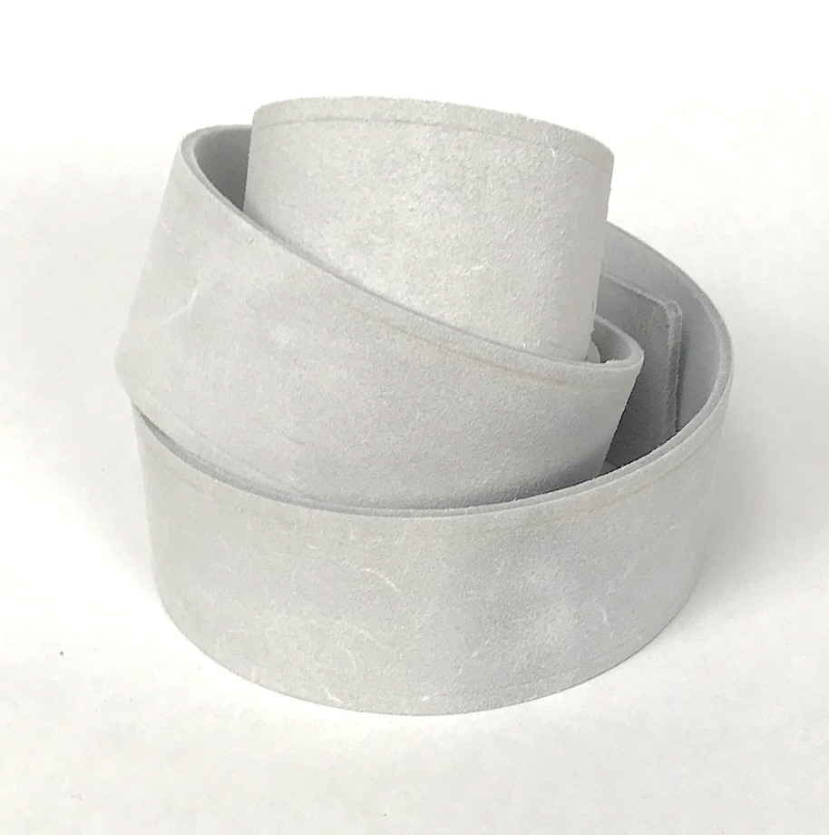 White Buff Leather Waist Belt Up to 50 Inches