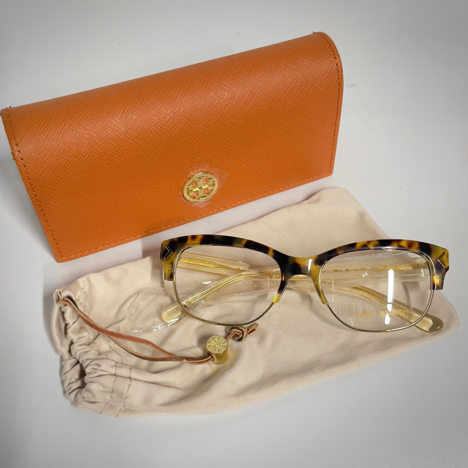 Tory Burch TY 2083 1706 Havana Eyeglasses Frames 53-17-140mm w/ Case AUTHENTIC