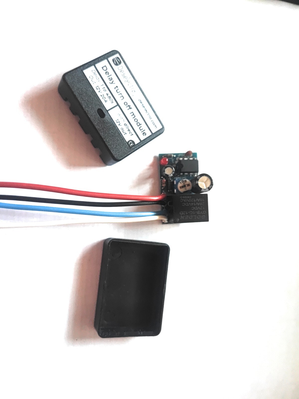 Car direct 12V out car timer switch time relay 1-480 sec kit delay off box 20A