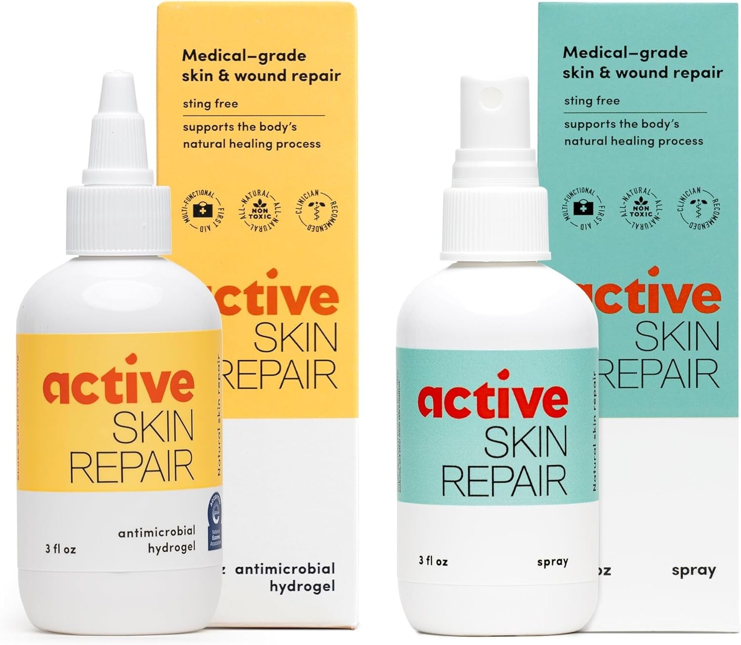 Active Skin Repair First Aid Bundle - Healing Ointment & Antiseptic Spray, 3 oz