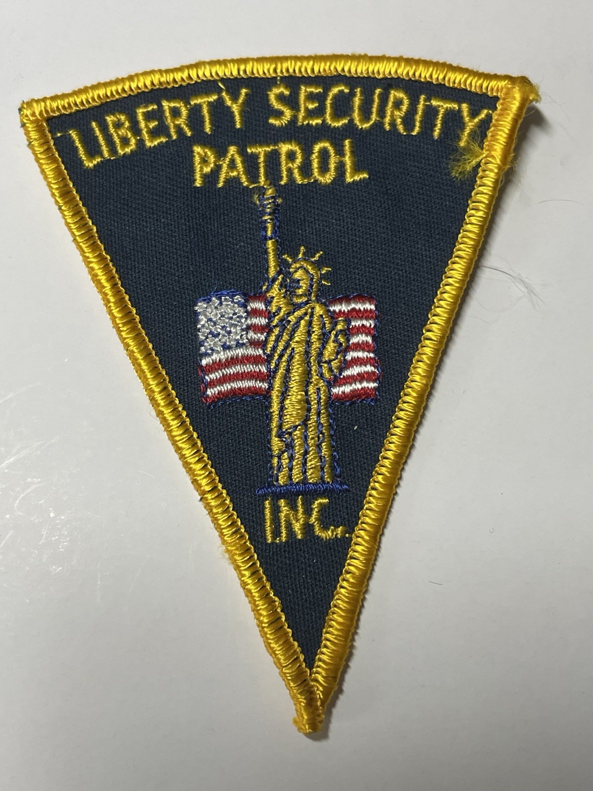 Rare Unique Liberty Security Patrol Inc Patch USA Flag Statue I95