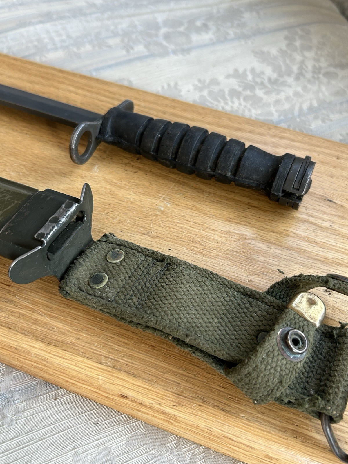 Rare WWII U.S. Army M1 Carbine Bayonet and M8A1 Scabbard, Excellent