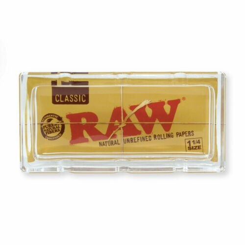 😎RAW CLASSIC PACK DESIGN GLASS ASHTRAY RECTANGULAR💕DEEP ASH CAVITY✨