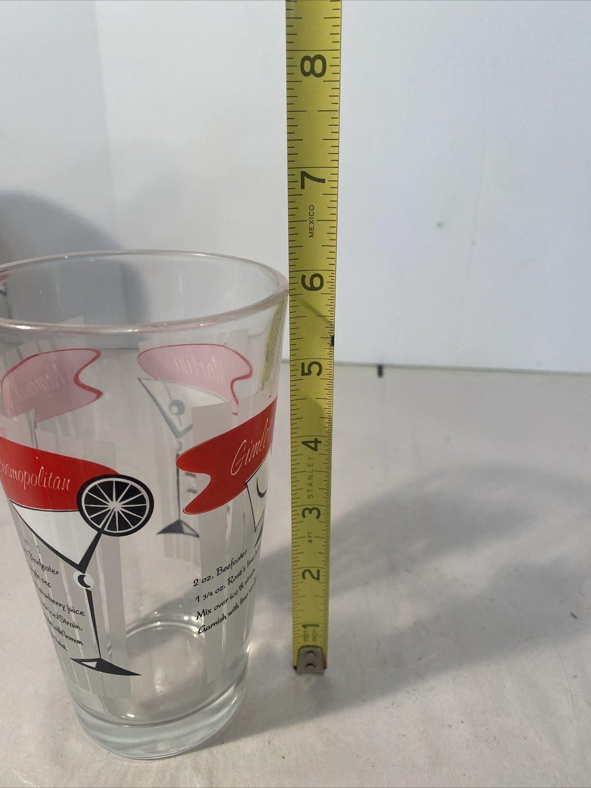 VTG MCM Libbey Barware Coctail Shaker Mixer Recipe Martini Gimlet Negroni Cosmo