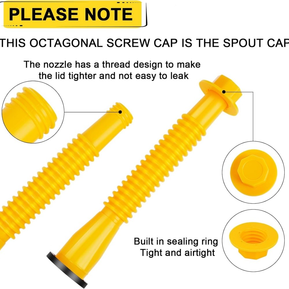 Gas Can Spout Nozzle Vent Kit Replacement for Plastic Gas Cans Old Style Caps