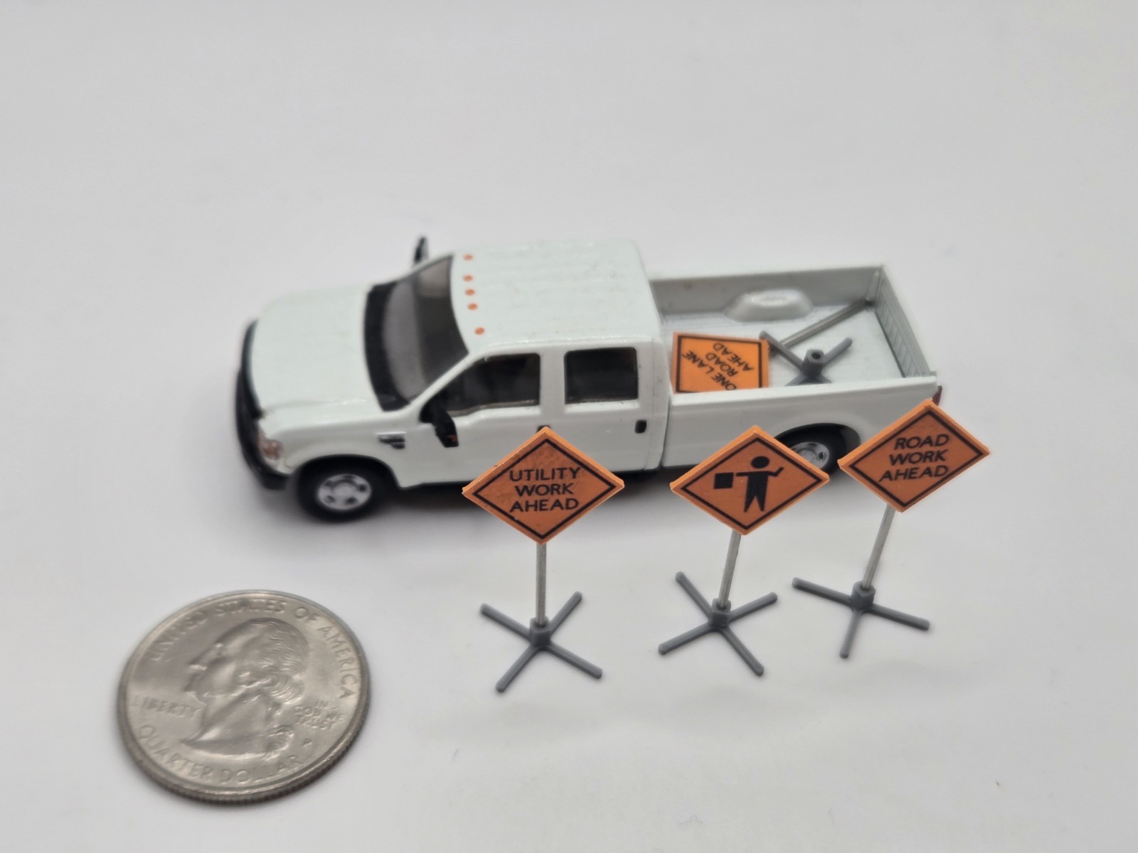 1/87 Scale Caution Work Ahead Signs *Set of 4*