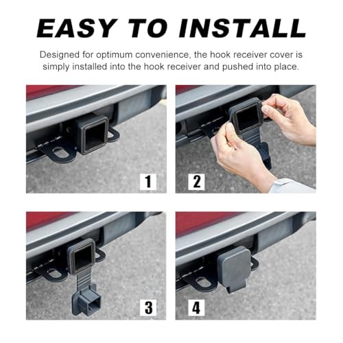 Trailer Hitch Cover, Tow Hitch Cover Tube Dustproof Plug Cap Plain Black