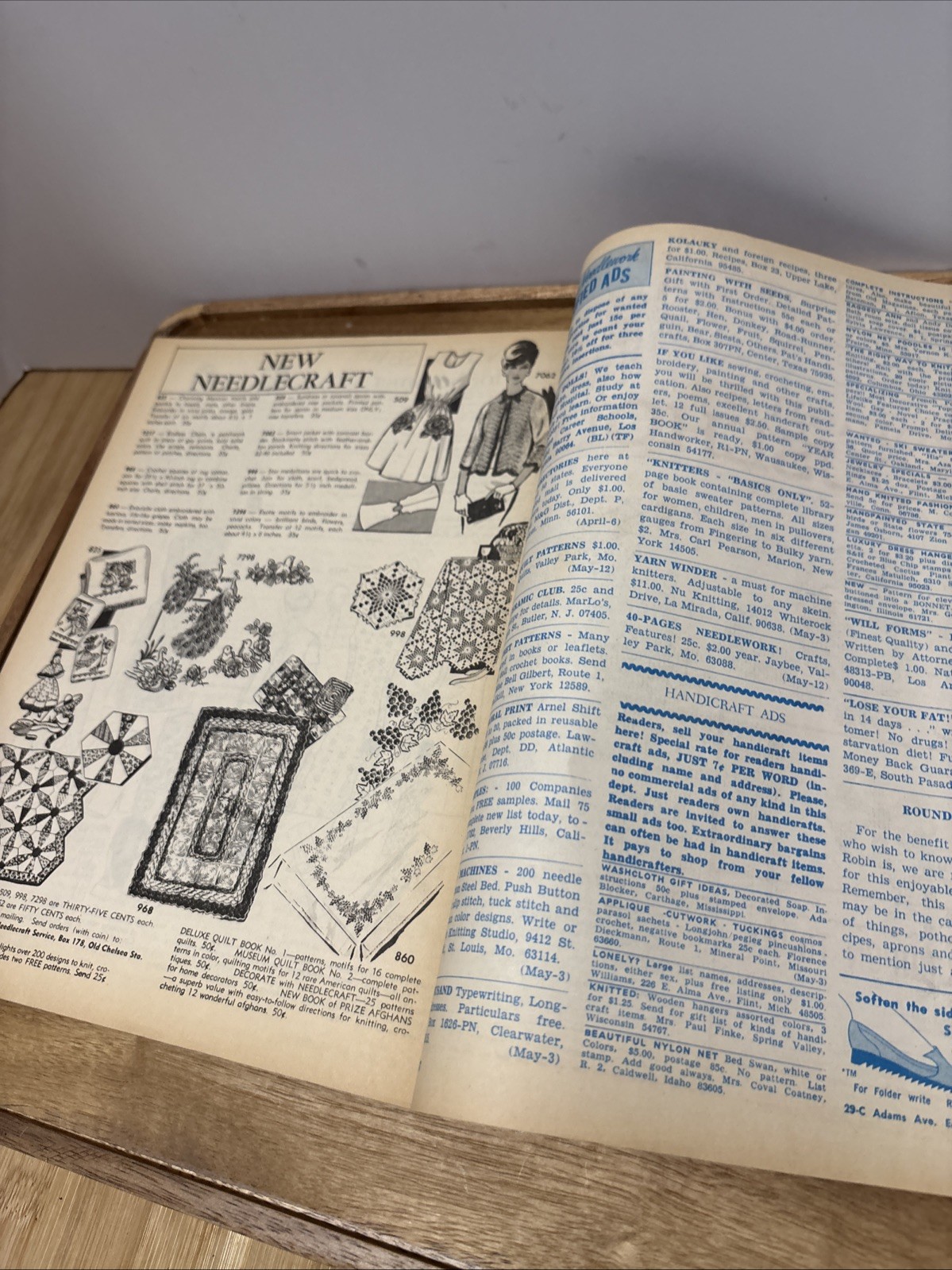 Vtg Popular Needlework May 1967 Paper Sewing Patterns Crafts Booklet Quilting