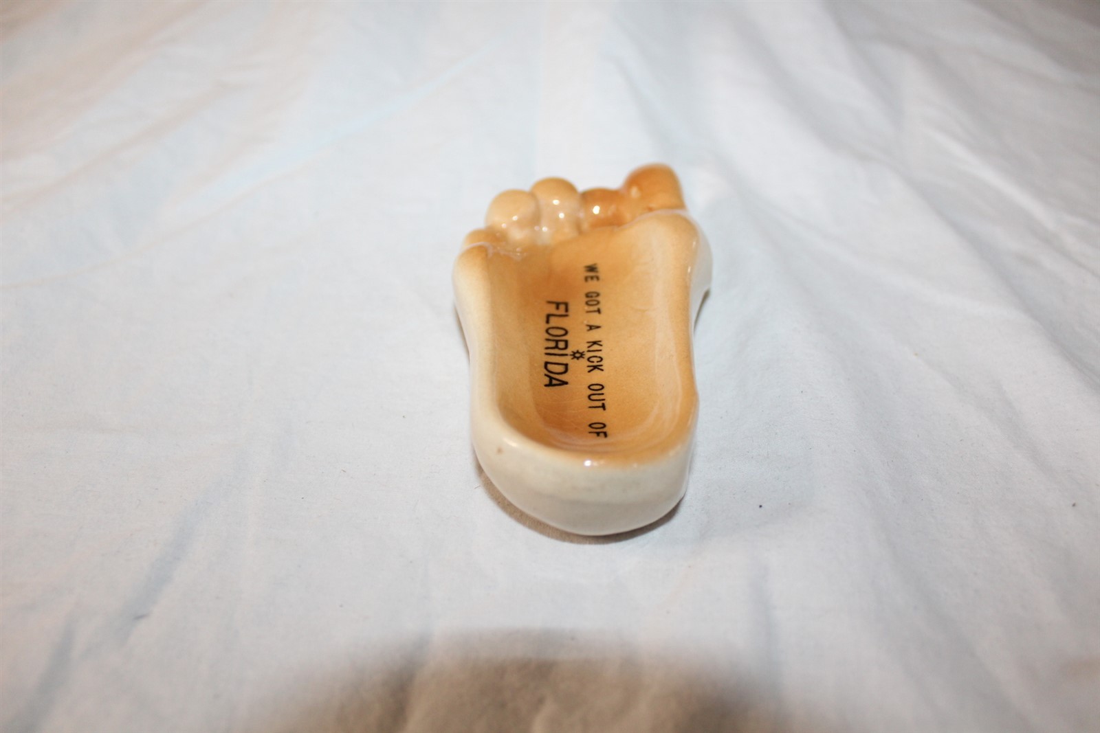 Ceramic Souvenir We Got A Kick Out Of Florida 5" Footprint Vintage