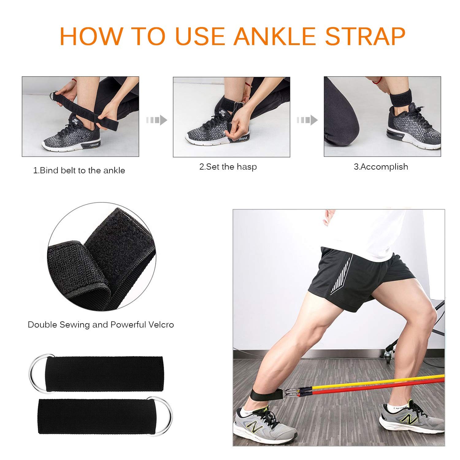 Resistance Bands Set, Exercise Bands Workout Bands with Handles, Door Anchor,...