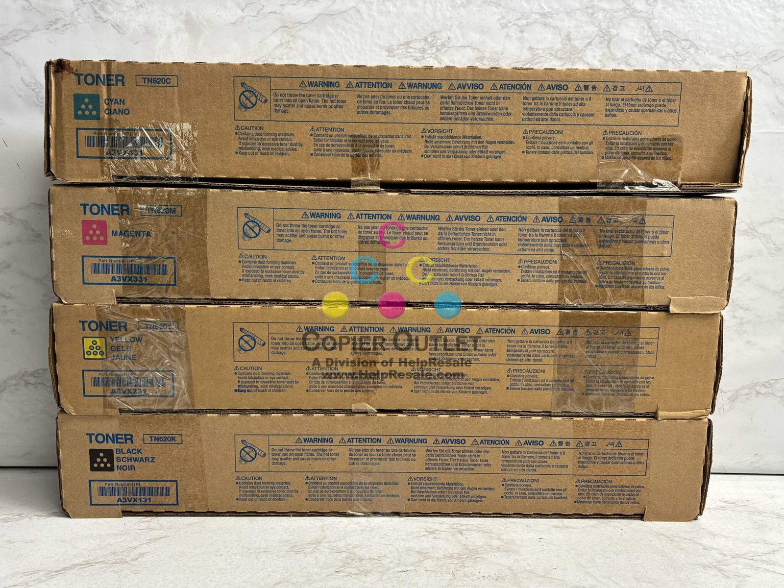 4 New Genuine Konica Minolta AccurioPrint C2060L,C3070L,C4065 CMYK Toners TN620