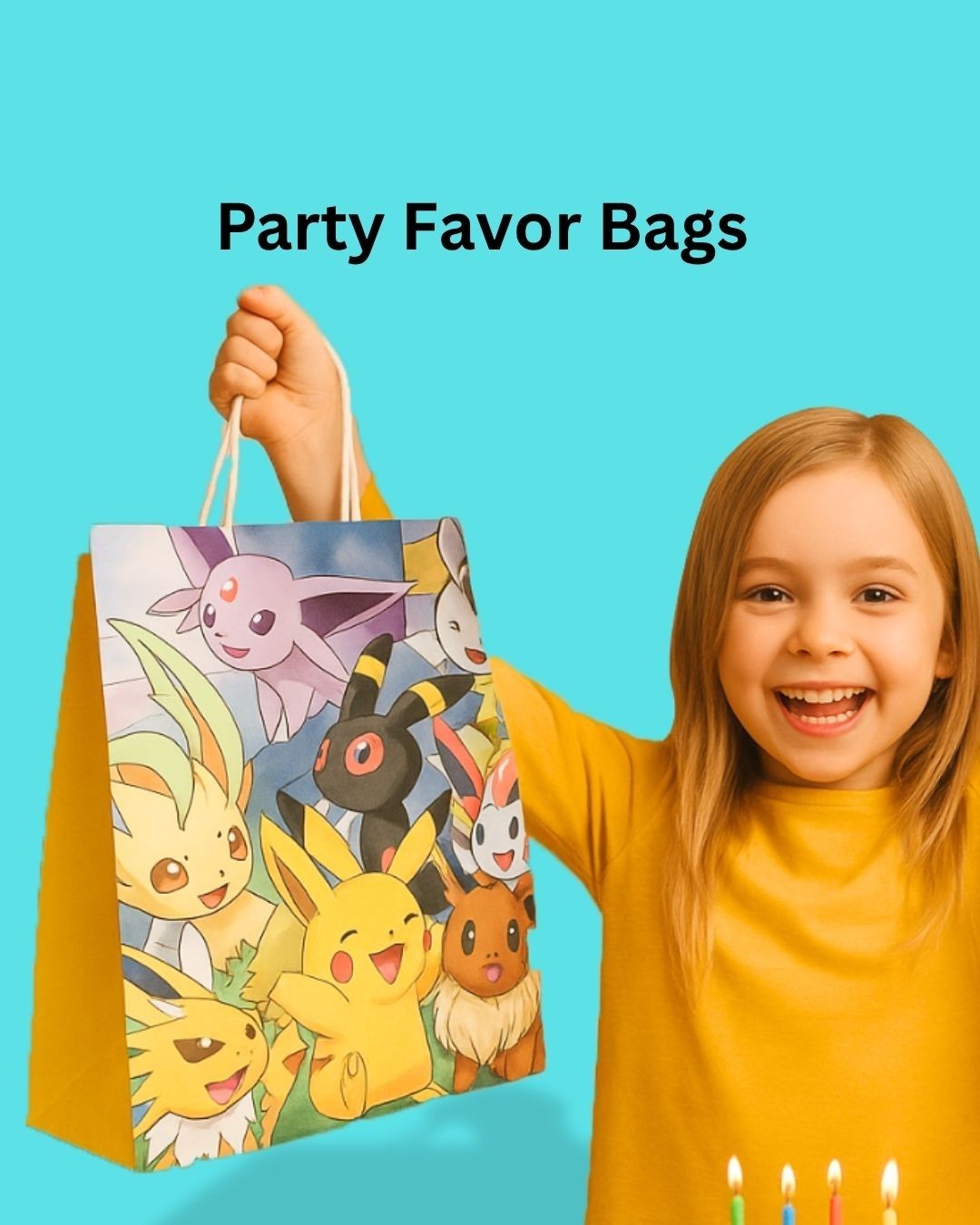 20 Pcs Pokemon Party Gift Bags, Birthday Party Bags, Goodie Bags