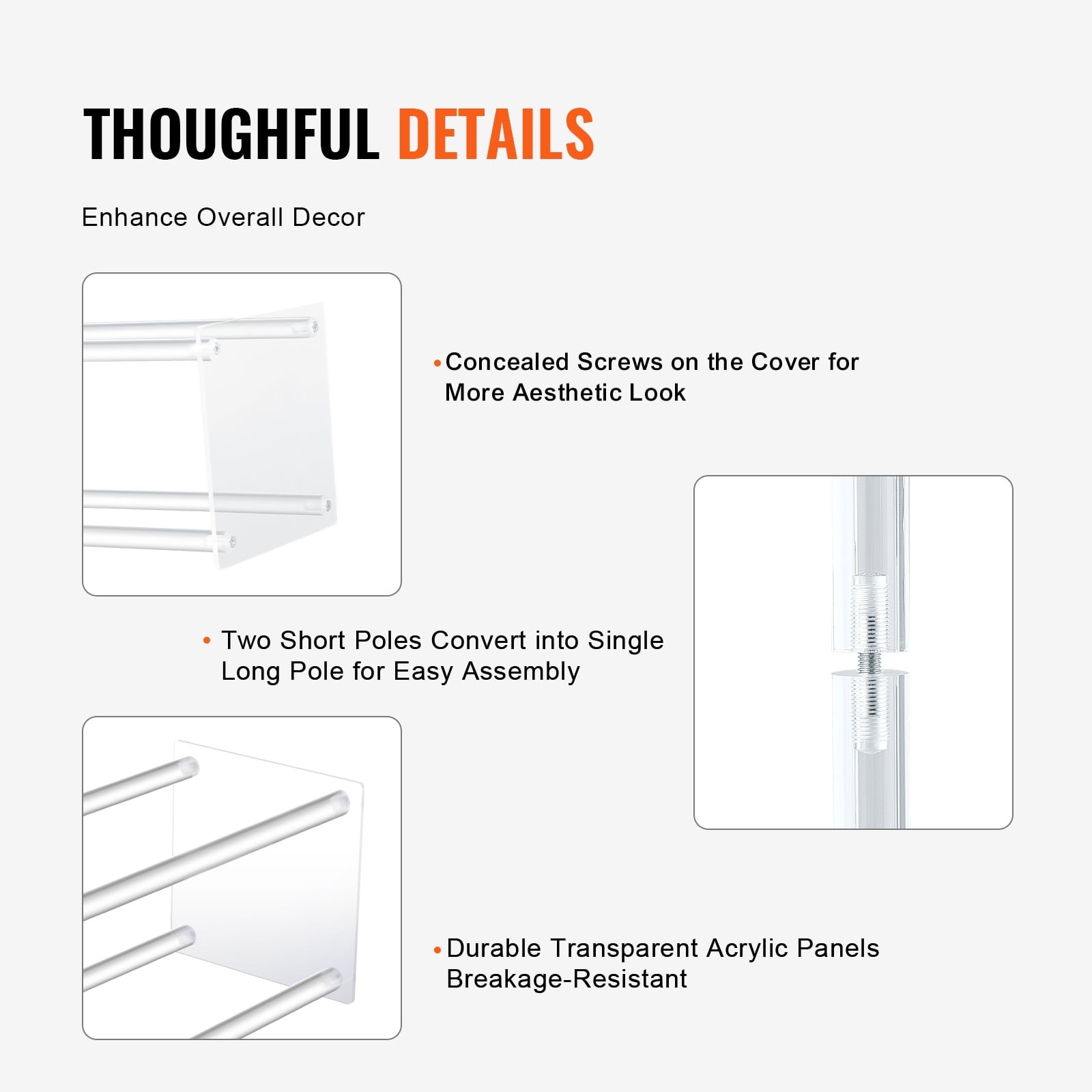 7.87'' x 7.87'' x 31.50'' Gold Acrylic Tall Wedding Flower Stand (2 Count)