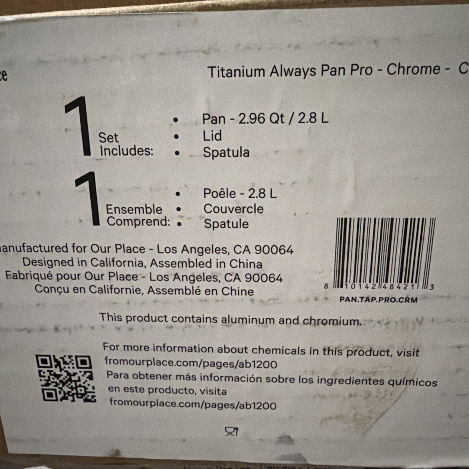 Our Place Titanium Always Pan Pro Chrome 2.96 Qt / 2.8 L Chrome W Spatula