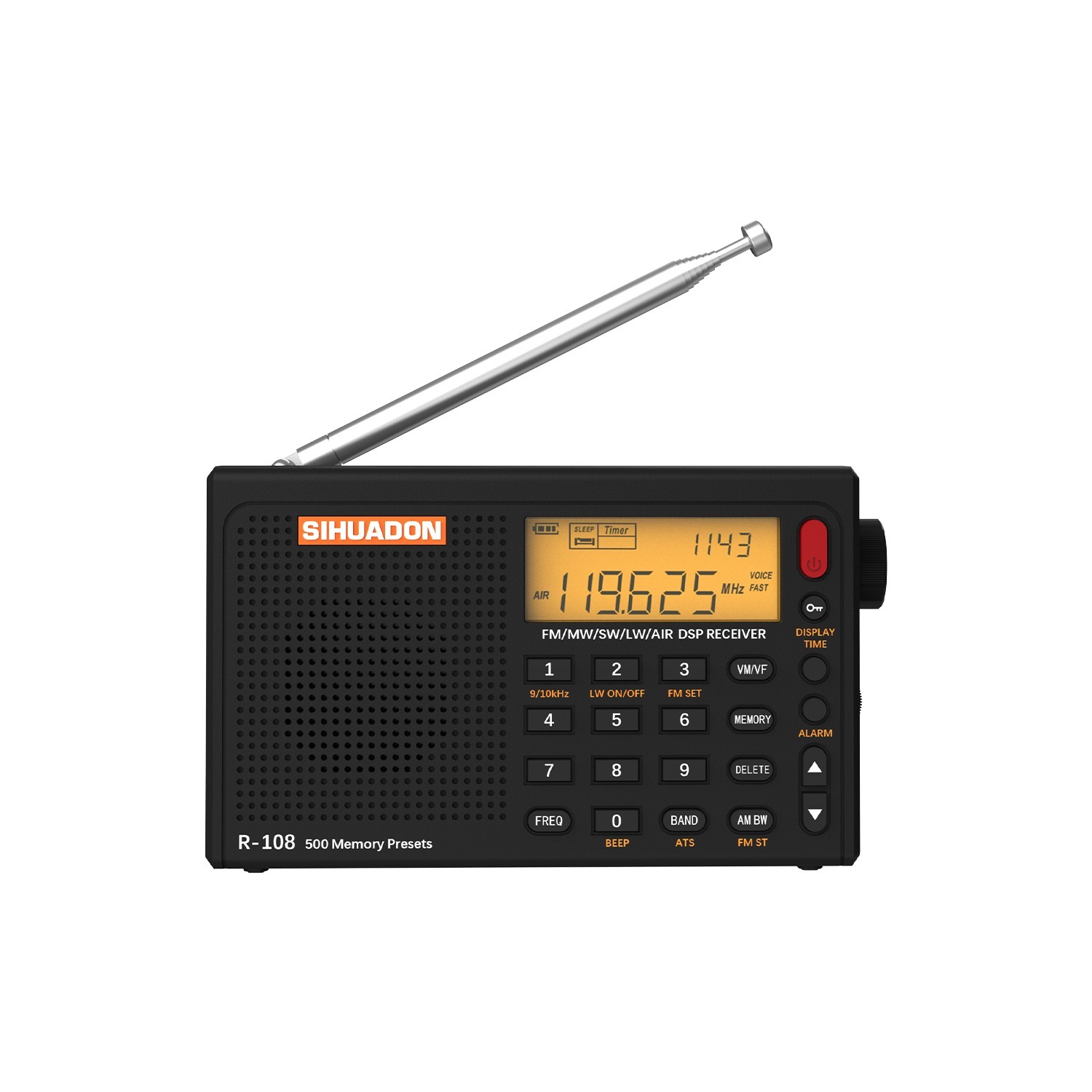 R108 Portable Radio AM FM SW LW Airband Full Band DSP Digital Stereo Home Radio