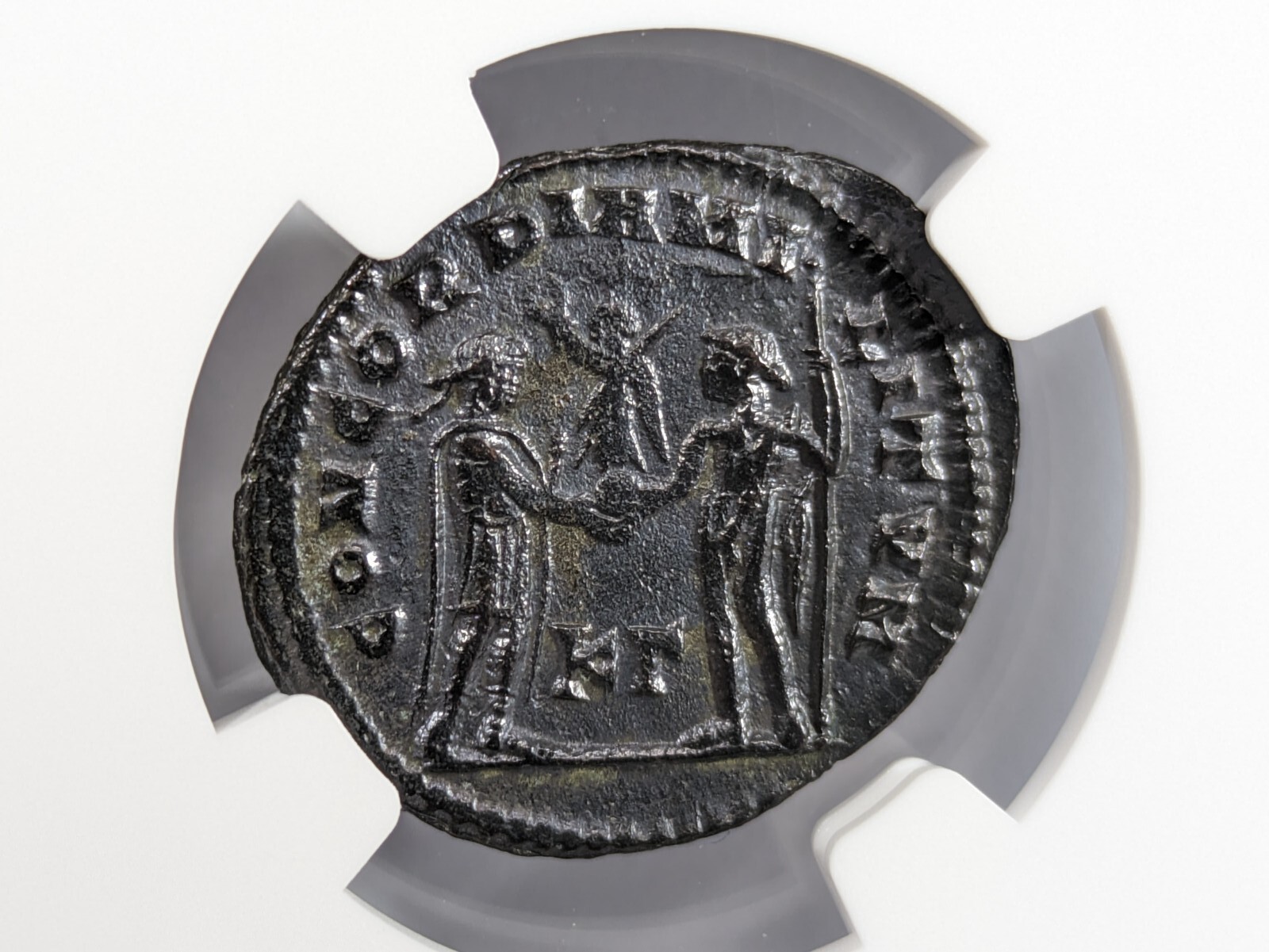 Diocletian Roman Empire AD 284-305 NGC AU Post Ref Radiate Aurelianianus Soldier