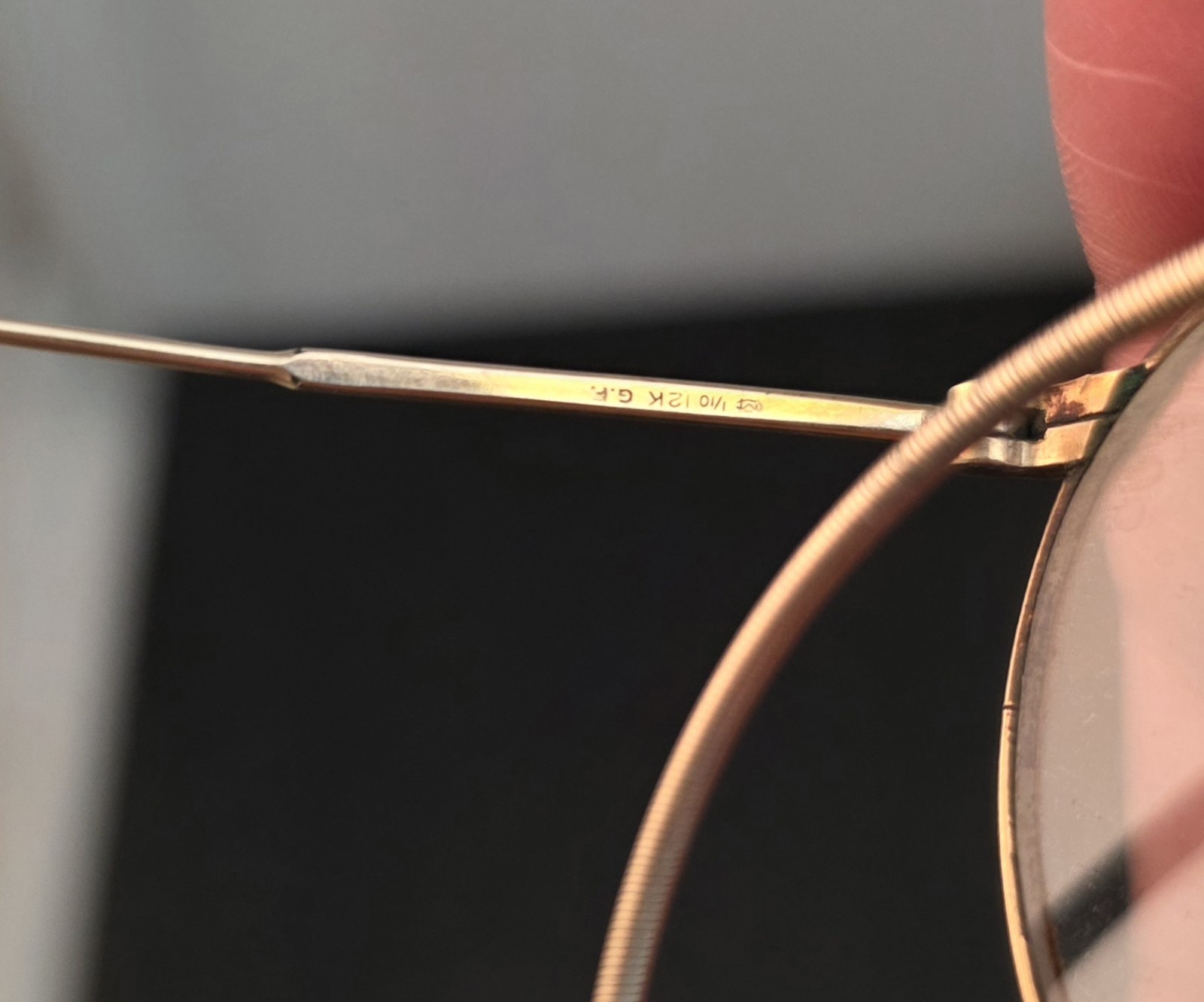 Vintage FUL-VUE 1930's 12K Gold Filled Eyeglass Frames w/ Case & Polish Cloth