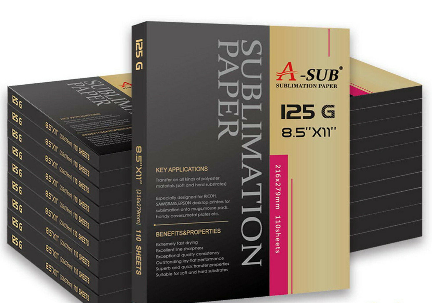 2200 Sheets A-SUB Sublimation Paper 125g 8.5x11 for Inkjet Heat Transfer Bulk
