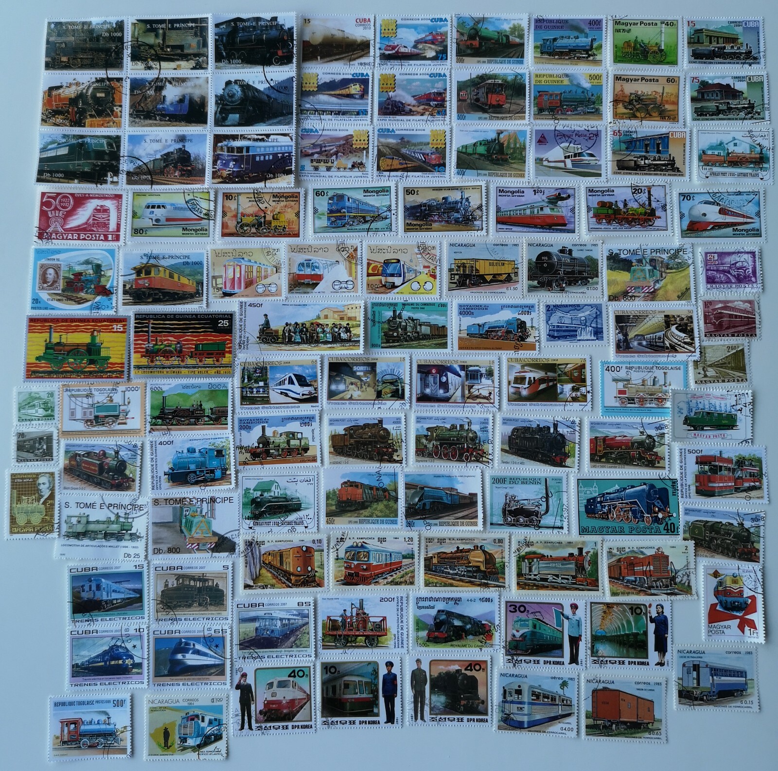Trains/Railways/Railroad Stamps Collection - 100 to 1000 Different Stamps