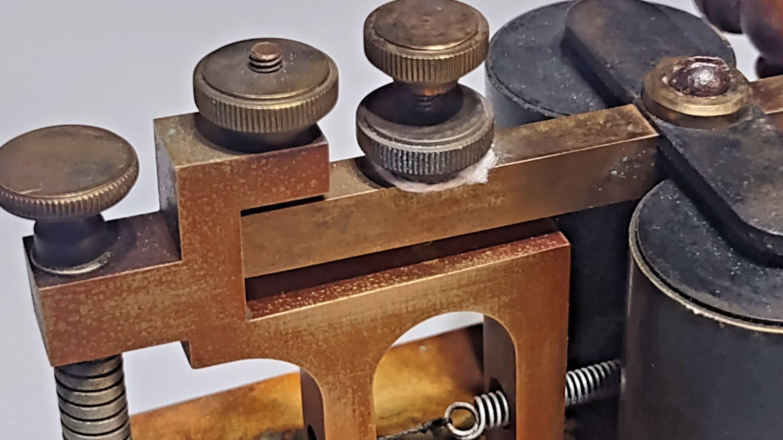 1880'S ATTRIBUTED GAMEWELL FIRE ALARM TELEGRAPH CO, BOSTON BRASS BASE