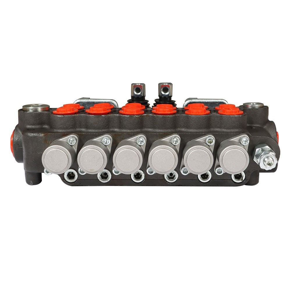 6 Spool 21 GPM,3625 PSI Hydraulic Directional Control Valve SAE w/ 2 Joysticks