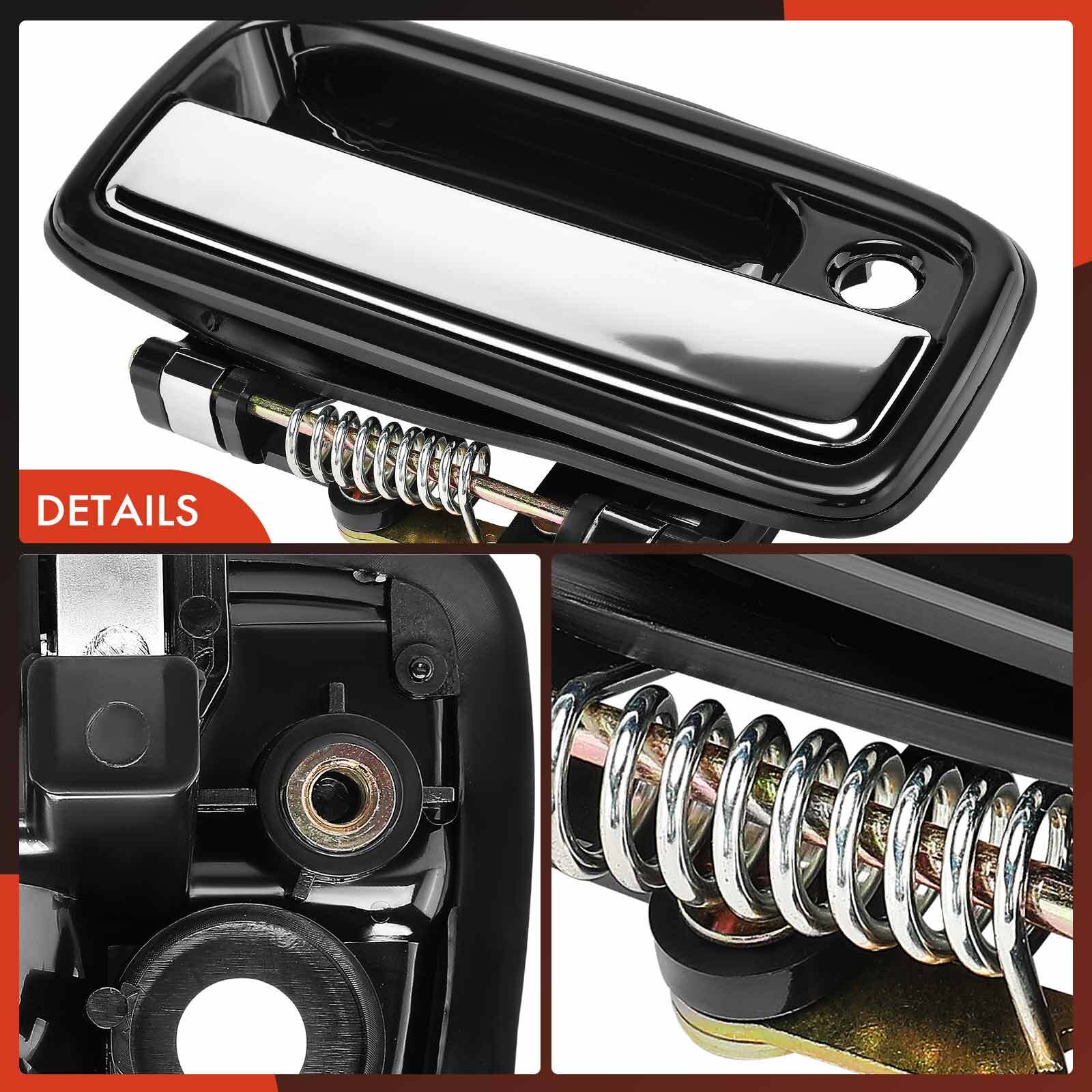 A-Premium 2x Front Textured Black Out Door Handle for Toyota Tacoma 1995-2004