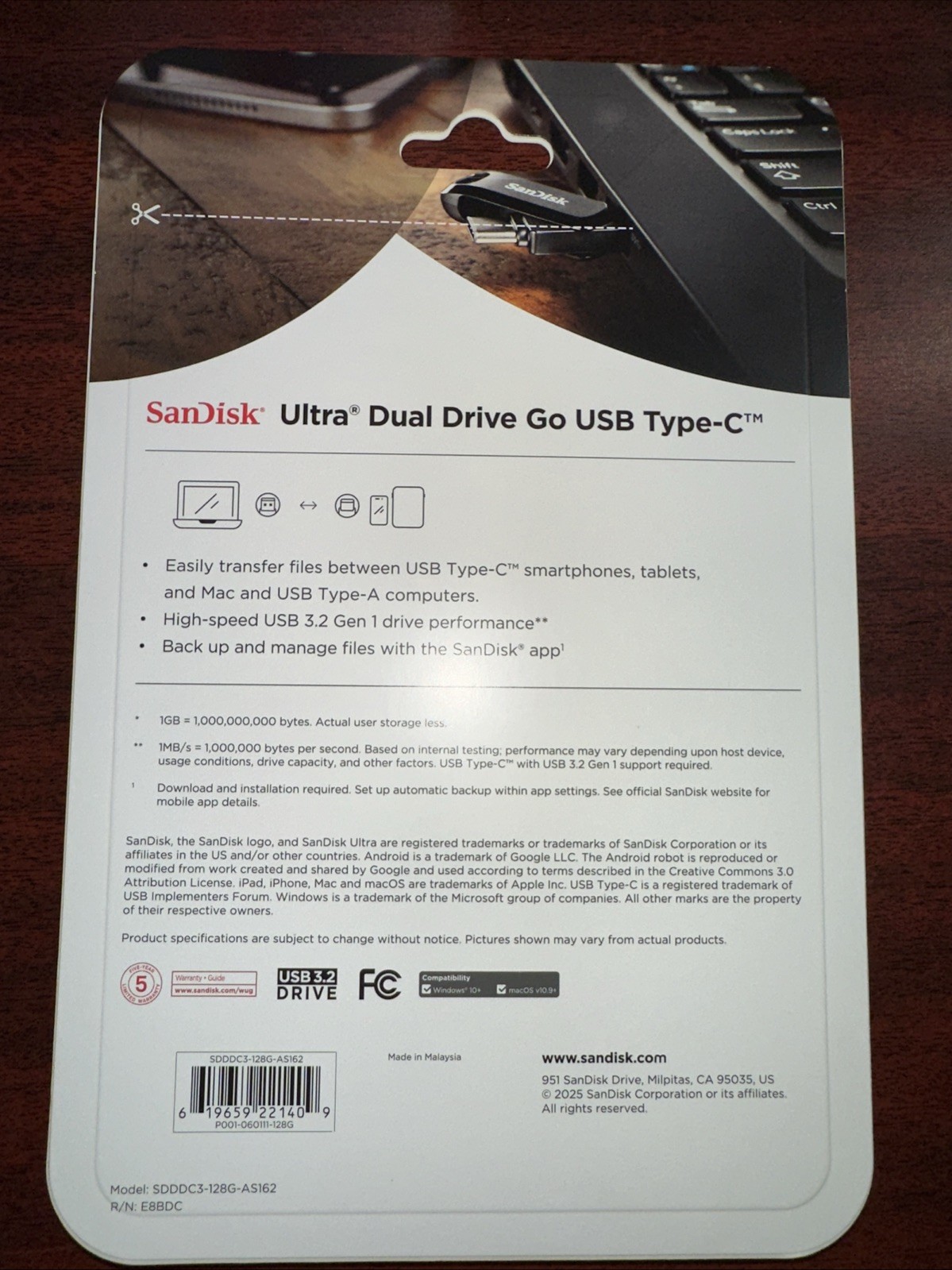 Sandisk 128GB Ultra Dual Drive Go USB Type-C Flash Drive SDDDC3 2 Pack