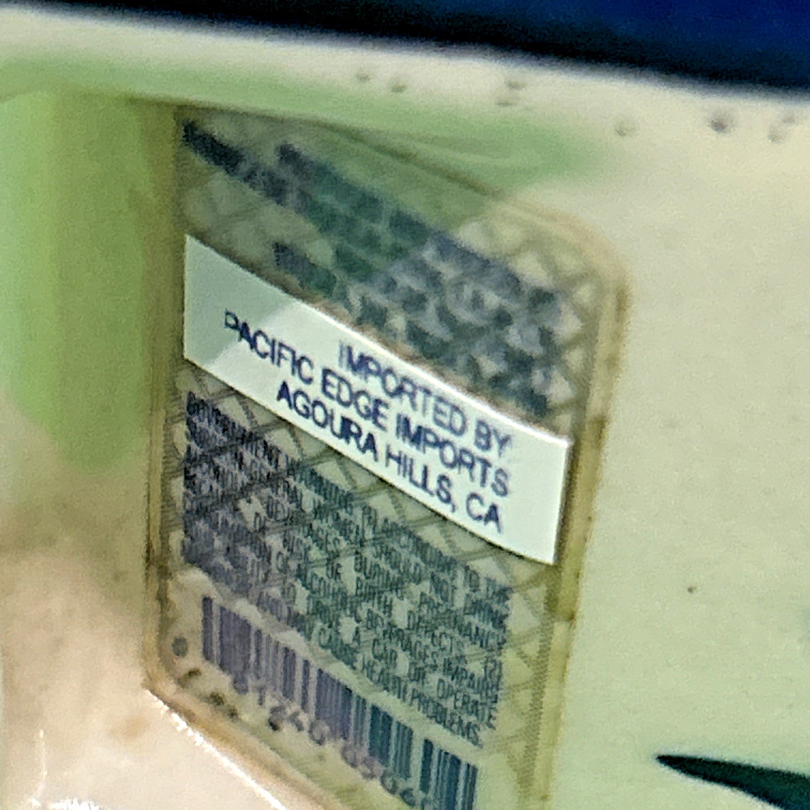 VTG Tonala Tequila Bottle Small White Blue 3" Tall Mexico Miniature "Empty"